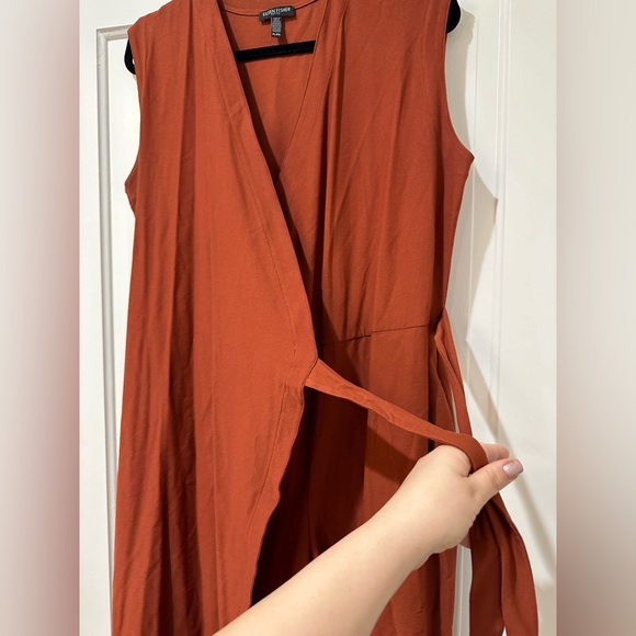 Eileen Fisher petite wrap front crepe sleeveless jumpsuit - Picture 14 of 16